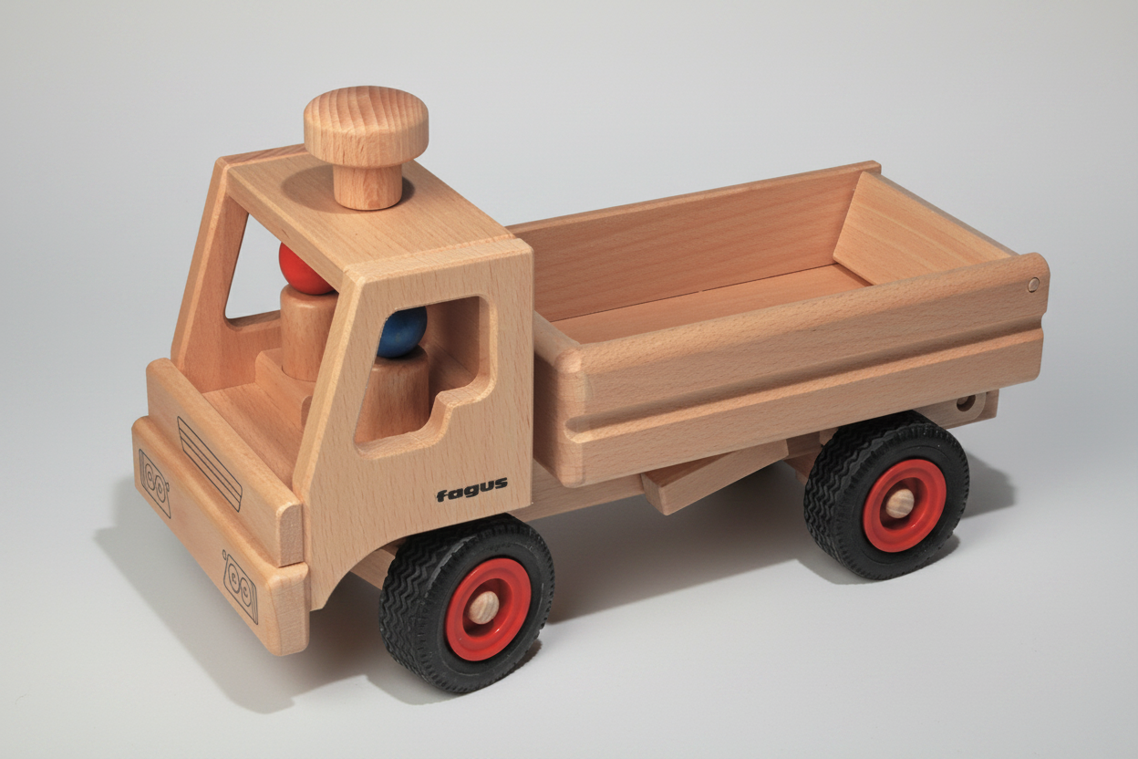 Fagus LKW Kipper 10.45 – Holzspielzeug, lenkbar, kippbare Ladefläche, ab 3  Jahren – Villa-Kinderella Onlineshop seit 2002