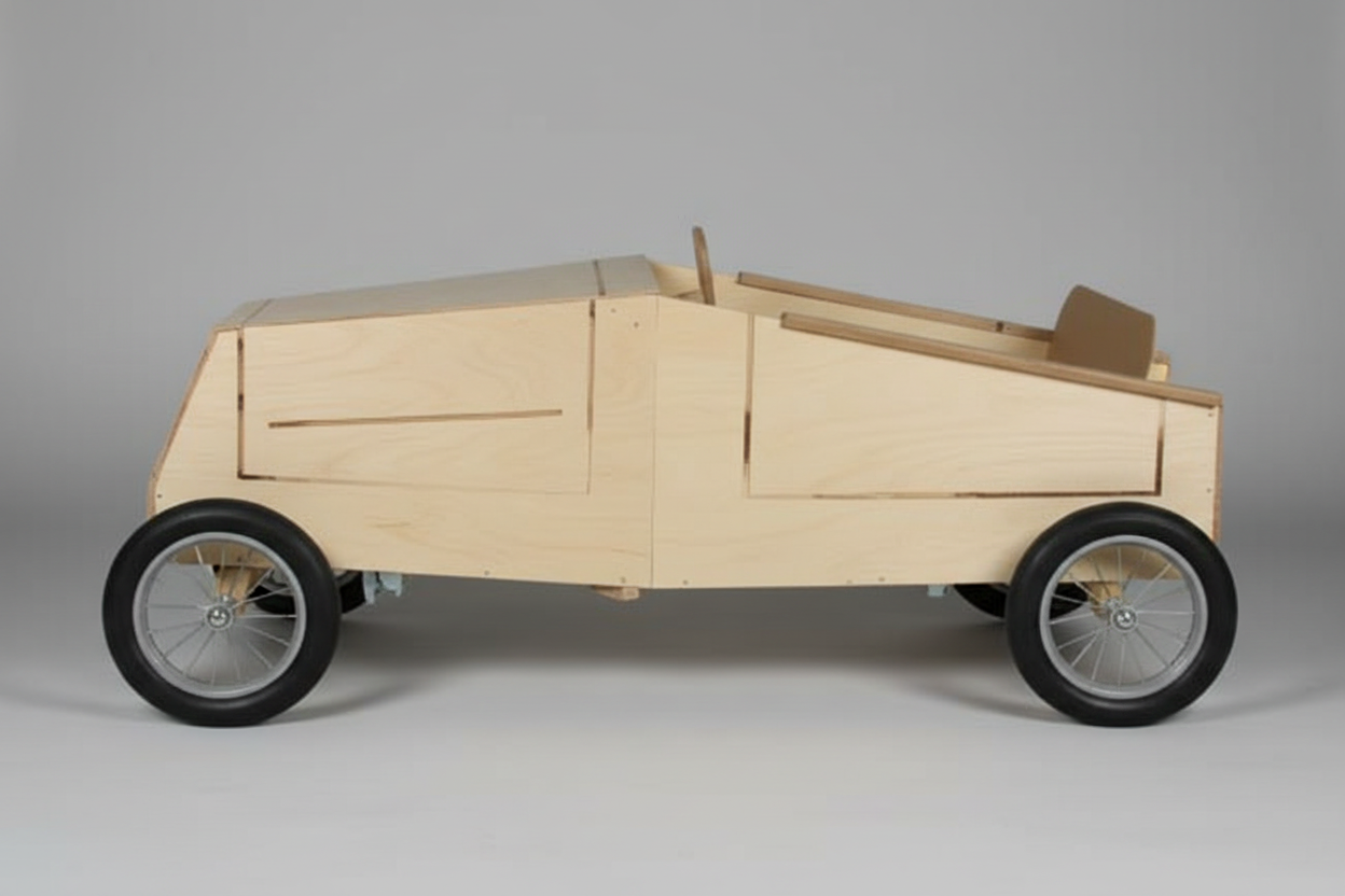 Seifenkiste Bausatz Senior – Holzbausatz Birke, 140 cm, bis 130 kg