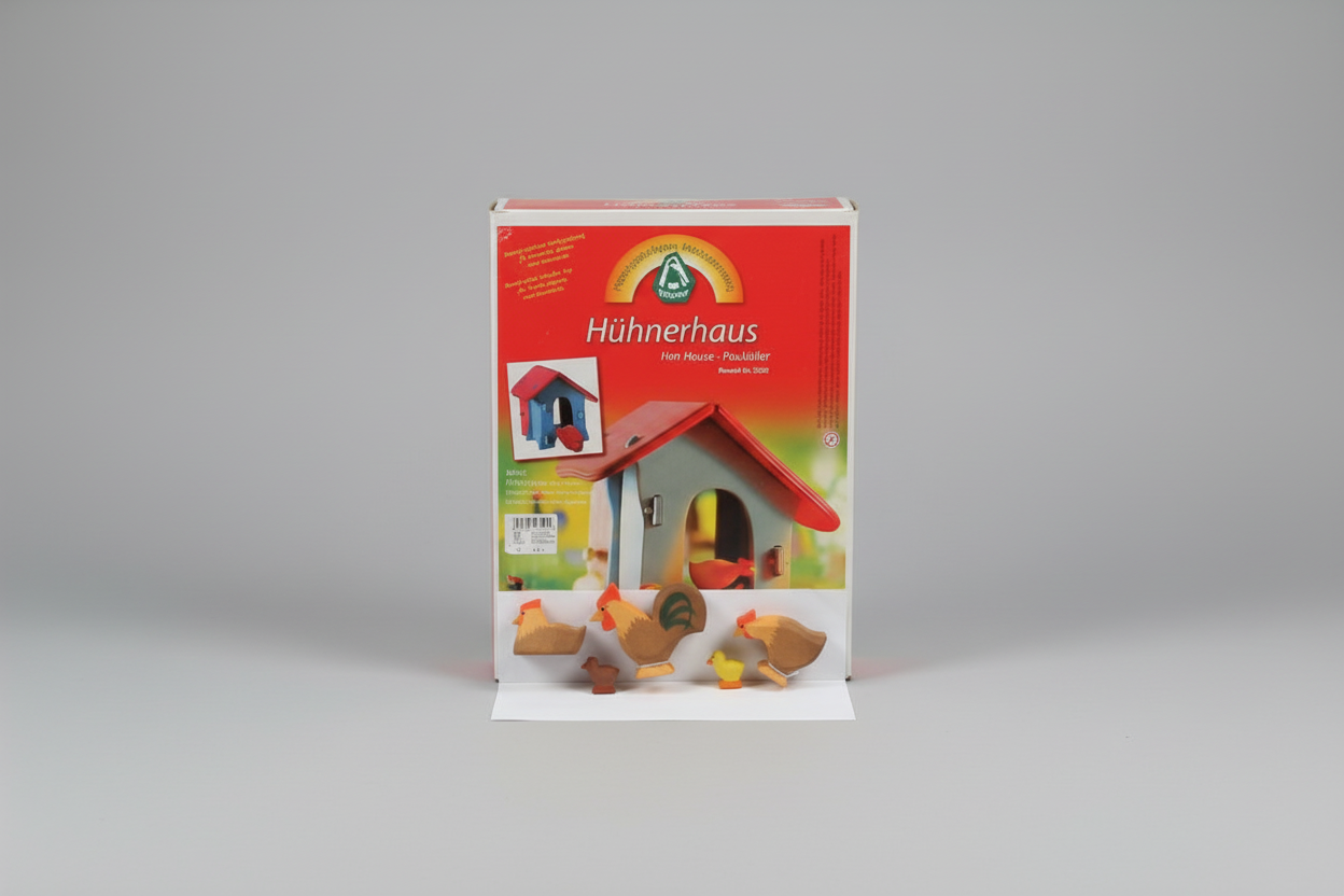 Ostheimer Hühnerhaus Hühnerstall + 5 Hühner bunt