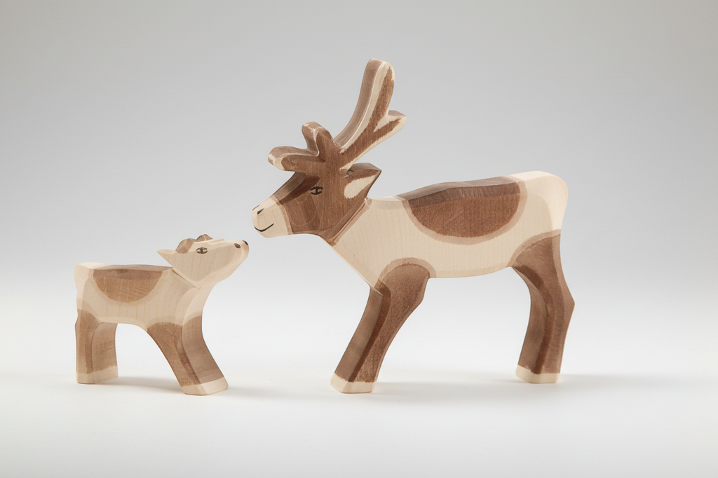 Ostheimer Rentier & Renkalb – Holzfiguren
