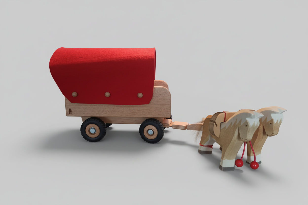 Ostheimer Pferde Planwagen  2 Haflinger + Pferdegeschirr