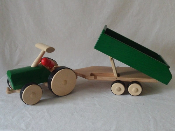 nic Traktor grün und  Tandem Anhänger 2 tlg