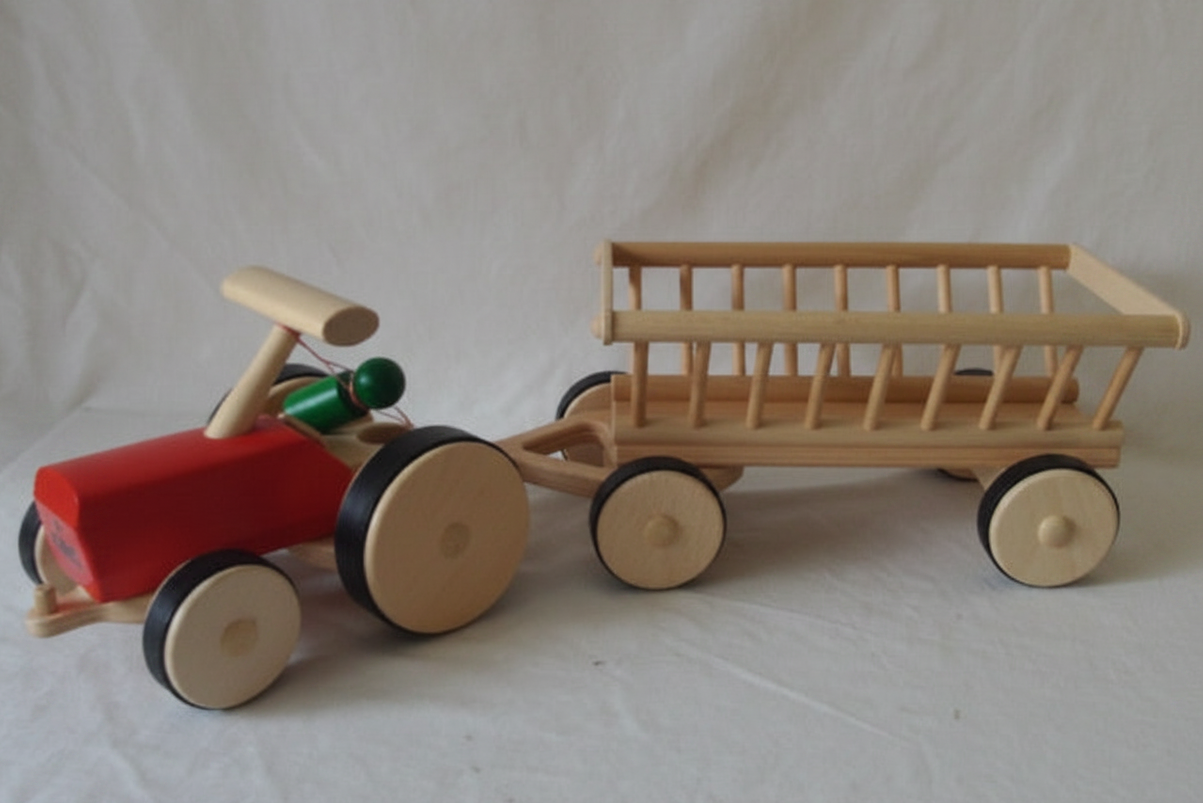 nic Traktor rot 1822 + Heuwagen 1828